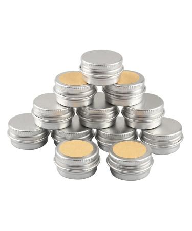 Basic packing 12 pieces 5ml silver empty round aluminum socket with screw cap aluminum dose Aluminum screw boxes CREMETOSE CANDENOSE COSMETS COSTORS COLORS COLRSTOSE ALUDINGS ALUD ROSE with 12 pieces 20mm sticker