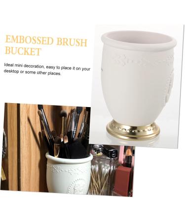 Mikinona Acrylic Organizer Embossed Brush Bucket Blush for Cheeks Pen Pot Brush Holder Brush Storage Cup Cosmetic Makeup Stand - Buy Online on SooperMarket.com