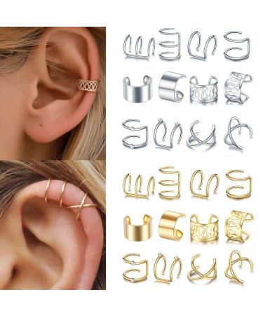 48Pcs Gold Silver Hair Braids Dreadlock Beads Cuffs Clips for Women Men - Non-Piercing Ear Beard Hair Accessories - Buy Online on SooperMarket.com