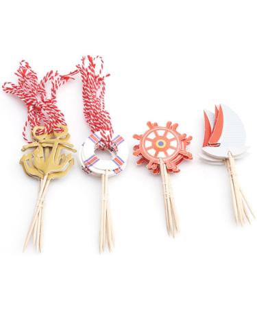 Mikinona 24pcs Nautical Cupcake Toppers Nautical Cake Topper Nautical Cupcake Picks Nautical Theme Party Picks Birthday Nautical Topper With Line Ocean - Buy Online on SooperMarket.com