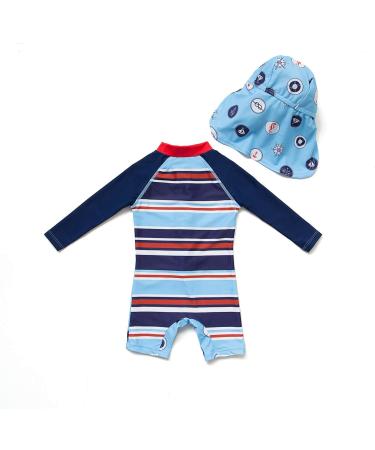 BONVERANO Baby Boys Swimsuit UPF 50+ Sun Protection Blue 3-6 Months - Buy Online on SooperMarket.com