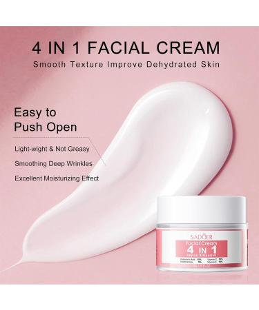 4 in 1 Face Care Kit for Women | Anti-Aging Skin Care Set | Reduce Wrinkles with Hyaluronic Acid Niacinamide Vitamin C & E | Perfect Gift for Daily Skin Care Routine - Buy Online on SooperMarket.com