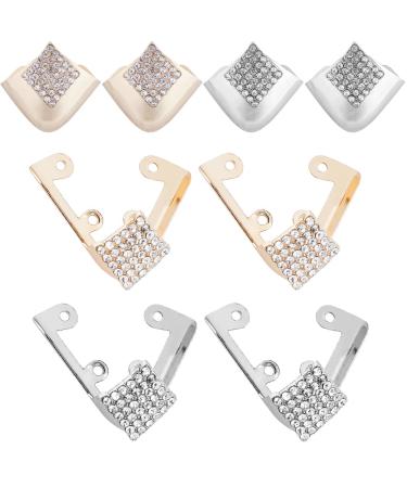 GORGECRAFT 8PCS 4 Styles High Heels Toe Caps Metal Shoes Pointed Protector Toe Protection Head Tip Cover Durable Shoes Hollow Rhombus Crystal Rhinestone Elegant Supplies for Shoes Protection Repair