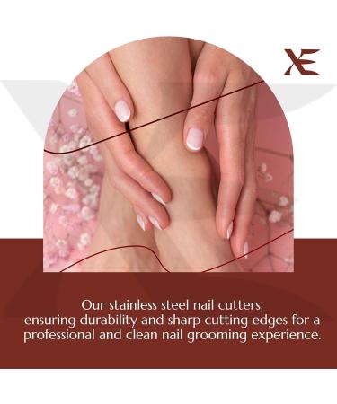 XE Nail Clipper with Disposable Nail File Stainless Steel Nail Cutter for Thick Fingernails and Toenails Wide Jaw Nail Clipper Set for Men and Women - Buy Online on SooperMarket.com
