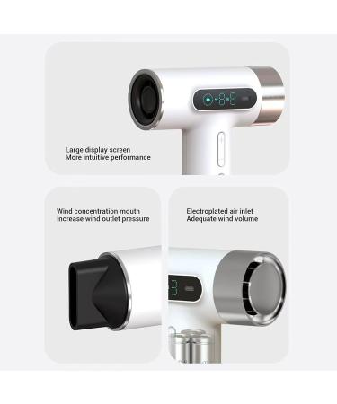 Cordless Hair Dryer - 300W USB Rechargeable Travel Blower 100000RPM High-Speed Portable Hair Dryer for Home Hotel Dorm Outdoor - Hot & Cold Wind (US Plug - Buy Online on SooperMarket.com