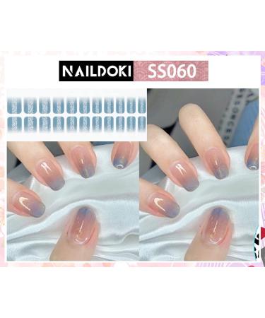 NAILDOKI Nail Stickers - 6 Sheets, 132 Pieces Full Wraps & Strips for Women & Girls | Self-Adhesive Gel Nail Art Decals - Buy Online on SooperMarket.com