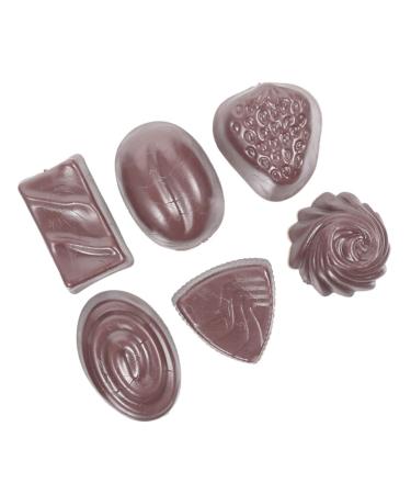 STOBAZA 6pcs Simulation Chocolate Egg Noodles Food 3d Pvc Black 3.9X2.8X1.8CM
