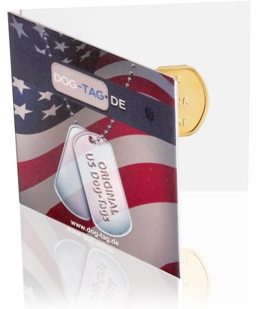 Personalized Dog Day Chains | 2-Piece ID Set with Embossing | Custom Text & Motifs | Military Equipment - Gold Finish - Buy Online on SooperMarket.com