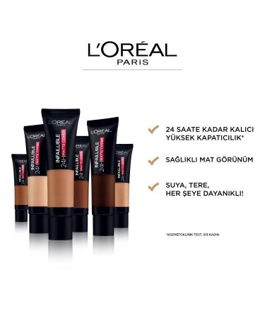 L'Oreal Paris Infallible 32H Matte Cover Liquid Foundation with 4% Niacinamide | Long Lasting SPF 25 Natural Finish | Shade 260 | 30ml - Pack of 1 - Buy Online on SooperMarket.com