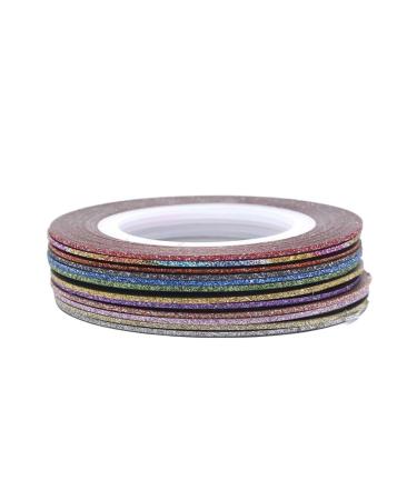 Dajidafu 14piece Easy To Nail Art Striping Tape Set Fashionable And Unique For Stunning Nails Paper Wide Application Multicolored Random Color 1MM