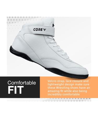 Buy Core Wrestling Shoes for Men Women & Kids - Non-Slip Heavy Duty Martial Arts Training Footwear - Ideal for Wrestling Crossfit & Weightlifting - 47 EU White - Buy Online on SooperMarket.com