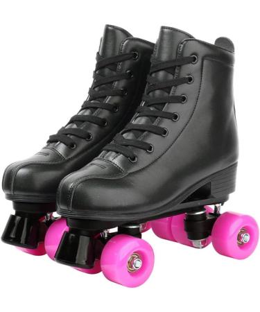 Jessie PU Leather Roller Skates | Adjustable Four-Wheel Premium Skates for Women, Men, Boys, Girls | Flash Wheel | Women's 8 / Men's 6.5 - Buy Online on SooperMarket.com