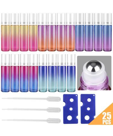 10ml Colorful Essential Oil Roller Bottles Set with Stainless Steel Balls, Tomorotec Home Ultra Thick Roller Bottle for Oil with Opener and Droppers (20 Pcs)