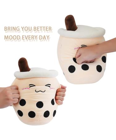 Anboor Bubble Tea Plush Pillow - 35cm Brown Boba Stuffed Toy for Kids | Soft and Cute Gift for Babies, Children | Stuffed Animals Plushies - Buy Online on SooperMarket.com