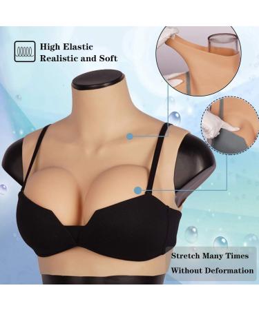 Buy SALANE Silicone Breast Plate - Realistic Brown C Cup Fake Breasts for Drag Queens & Crossdressers | International Shipping Available - Buy Online on SooperMarket.com