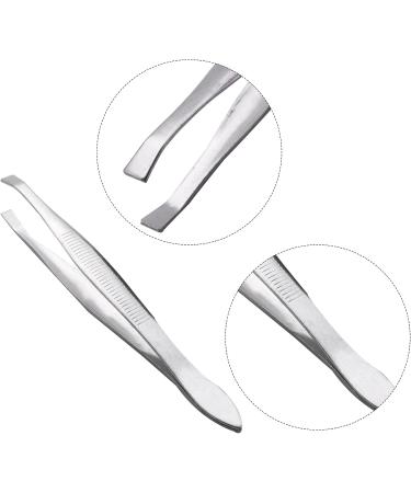 Kliplinc 2X Silver Tone Slanted Flat Tip Metal Hair Eyebrow Tweezer Cosmetic Tool for Lady - Buy Online on SooperMarket.com