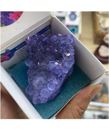 Crystal Amazing Stone Green Purple Aura Angel Quartz Crystal Titanium Bismuth Silicon Cluster Rainbows Natural Stones and Minerals Raw Stones and Minerals FUZEGRDLI - Buy Online on SooperMarket.com