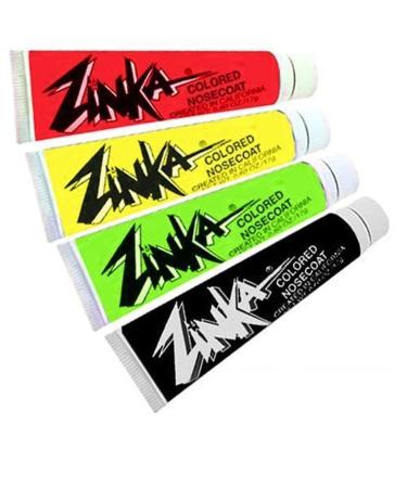 Zinka Colored Sunblock Zinc Waterproof Nosecoat 4 Pack Bundle - Rasta