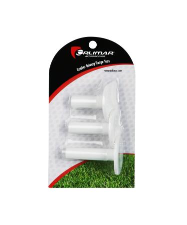 Orlimar White Rubber Driving Range Tees (3 Pack), 2-inch, 2.5-inch and 2.75-inch Heights for Indoor or Outdoor Use