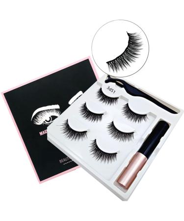 Magnetic Eyelashes And Eyeliner Kit 3 Pairs Reusable Magnetic Lashes With Eyeliner 3D Natural Look False Eyelashes Magnetic Eyelashes Natural Looking Lashes