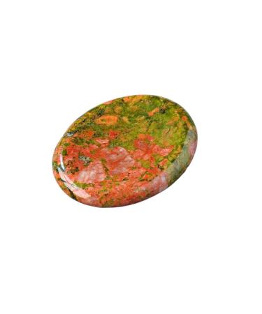 Thumb Worry Stone for Anxiety Natural Crystals Pink Crystal Amethyst Tiger Eye for Stress Relief Meditation(Unakite)