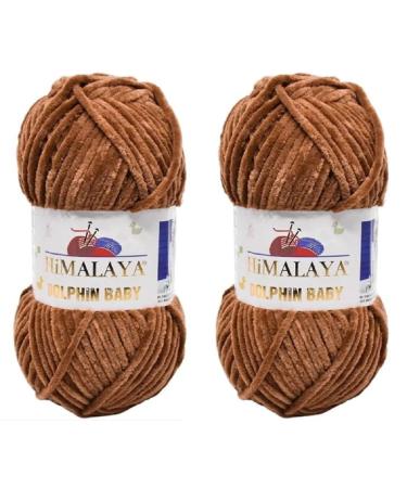 Himalaya Dolphin Baby Yarn 100% MicroPolyester Lot of 2 skn 264 Yards 2x100gram Super Bulky :6 Baby Chenille Yarn (80337)