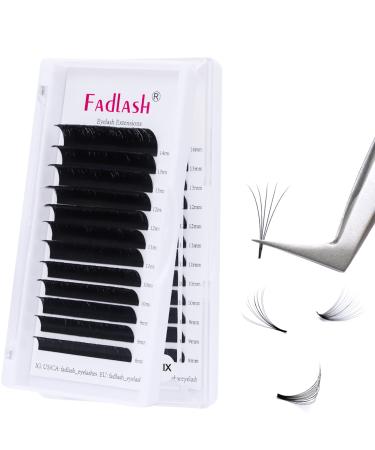 Fadlash Easy Fan Lashes C Curl 0.03 8-14mm Mixed Length Russian Lashes Natural Look Self Fanning Eye Lashes Automatic Blooming Russian Eyelashes Extensions(0.03-C-814) 8-14 mm 0.03-C
