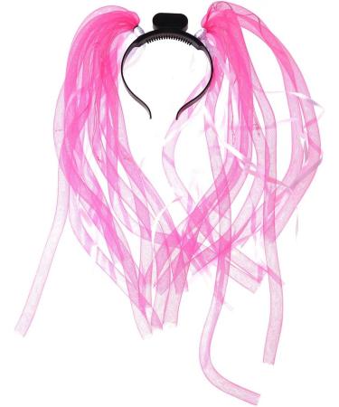 FOMIYES LED Braid 1pc Glow in Dark Headwear Led Flash Braid Hair Hoop Funny Headwear for Halloween Easter Party Hair Band Mardi Gras Noodle Braid Hair Accessories Bride Headband To Weave One Size Pink - Buy Online on SooperMarket.com