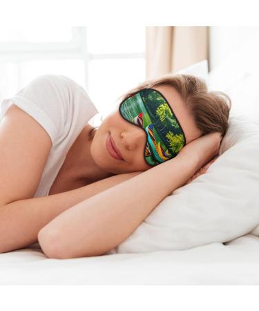 Lake with Boats Canoes Soft Sleep Eye Mask - Breathable Travel Eye Patch for Women | Relax & Unwind - Buy Online on SooperMarket.com