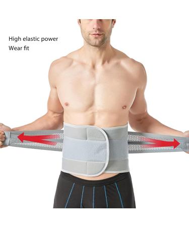 XL Gray Elastic Back Bandage - Adjustable & Breathable Lumbar Support for Lower Back Pain Relief | Ideal for Sports & Daily Use - International Shipping Available - Buy Online on SooperMarket.com