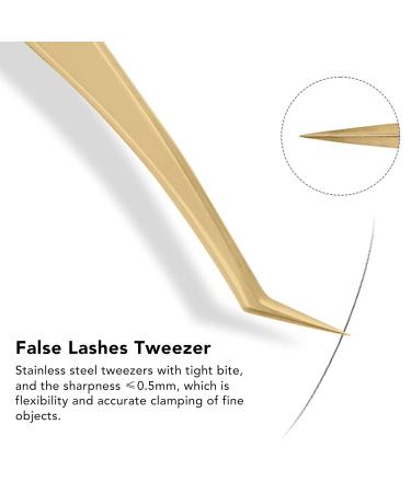 Professional Eyelash Extension Tweezers - Long Slanted Multifunctional Nail Art Tools for Precision Application - Buy Online on SooperMarket.com