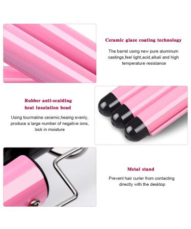 Buy 3 Barrel Waver Iron - Professional Ceramic Hair Curler with LCD Display | Pink Hair Styling Tool for Gorgeous Waves - International Shipping Available - Buy Online on SooperMarket.com
