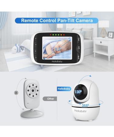 Hello Baby Monitor with Camera and Audio, LCD Display Video Baby Monitor - No WiFi, Infrared Night Vision, Temperature Screen, Lullaby, Two-Way Audio and VOX Mode (HB66) - Buy Online on SooperMarket.com