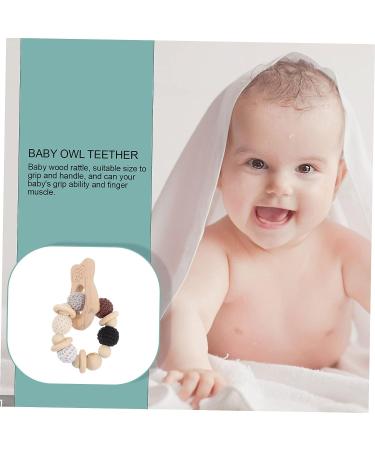 KOMBIUDA Silicone & Wooden Baby Teether Maracas | Musical Instruments & Teething Toy for Babies 0-6 Months - Buy Online on SooperMarket.com
