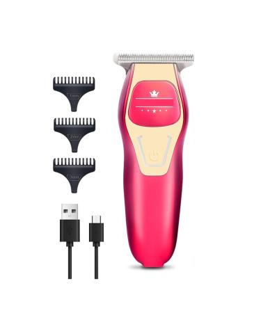 Hair Trimmer Mini Portable Electric Hair Clipper Small Hair Clipper Bald Head Hair Trimmer Barber Haircut Shaver(Fashion Red)