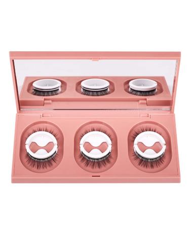 False eyelashes Reusable Self Adhesive Eyelashes No Glue Needed 3 Pairs Comfortable Eye Lashes for Daily Use at Work Beauty Contest Parties & Salons | Easy to Stick on Upper Lash Line (W09) W09-3 Pairs