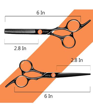 FCYSY Professional Hairdressing Scissors Thinning Set - OrangeBlack | Barber Haircut Kit for Men & Women - Buy Online on SooperMarket.com