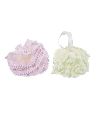 2pcs Bath Ball Bath Scrub Flower Travel Loofah Bathing Ball Body Loofah Rich Foaming Bath Ball Cleaning Ball Bath Cleaning Scrubber Exfoliating Bath Ball Scrubber for Bathing