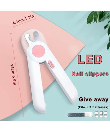 EPROICKS LED Pet Nail Clippers with Safety Guard - Pink - Ideal for Dogs, Cats, Rabbits, Guinea Pigs - Precise Trimming, Anti-Bloodline, Grooming Tool - Buy Online on SooperMarket.com