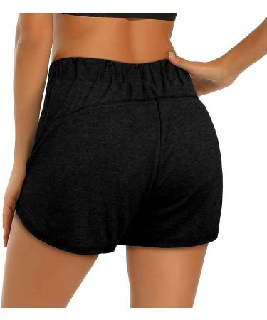 XIEERDUO Women's Workout Shorts - Black, X-Large | Athletic Running Dolphin Shorts with Zipper Pockets - Buy Online on SooperMarket.com