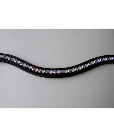 Gl cksHucke 'Silk Shine' Powder White Browband with Crystal AB for Thoroughbreds - Premium Horse Accessories - Buy Online on SooperMarket.com