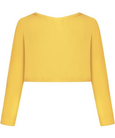 BONNY BILLY Girls Knitted Cotton Cardigan Shrug - Yellow, 3-4 Years - Buy Online on SooperMarket.com