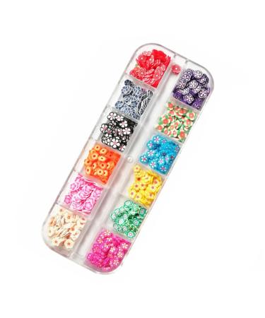 Healeved 2 Boxes 12 Polymer Clay Sequins Lemon Nail Art Fruit Nail Sequins Nail Decorations for Nail Art Nails Decoration Nail Art Accessories Nail Stickers Soft Pottery 3d The Flowers