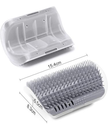 JEEZAO 2 Pack New Version Long Cat Self Groomer Wall Corner Grooming Brush Cat Massage Comb Scratcher with Catnip Bag and Ball Lengthen Comb Teeth (gray) - Buy Online on SooperMarket.com