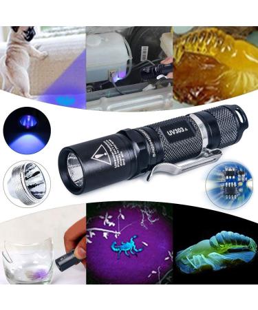 LIGHTFE Blacklight 395nm UV Flashlight UV303A with High Power Output Pure Beam UV Light Torch for Glue Curing Rock and Mineral Fluorescent Glowing Pet Urine Detector Light AC Leak Detector - Buy Online on SooperMarket.com