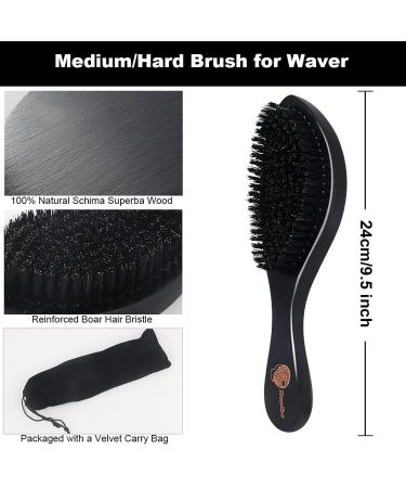 4+2 Silky Durags with 360 Wave Brush Kit for Men - Curved Medium/Hard Hair Brush Set in Black, Wine, Navy, Purple - Buy Online on SooperMarket.com