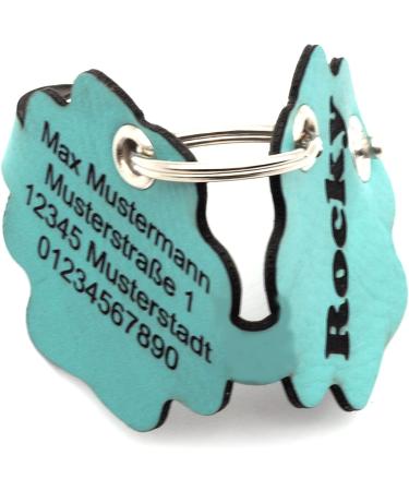 Copter Farm Dog Brand Bag - Engraved Art Leather & Real Leather Dog Collar | Custom Push Button | Turquoise Flower Design - Buy Online on SooperMarket.com
