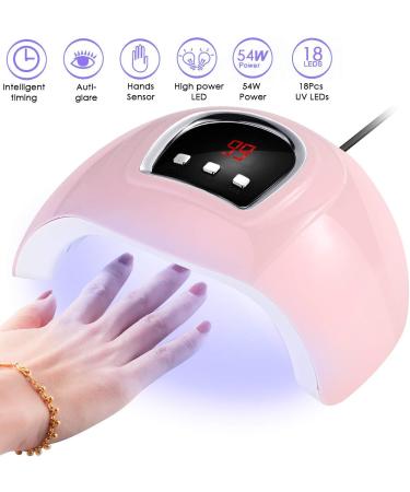 54W UV LED Nail Lamp - Gel Polish Dryer with 18 LEDs, 3 Timers, Auto Sensor, USB Port - Buy Online on SooperMarket.com
