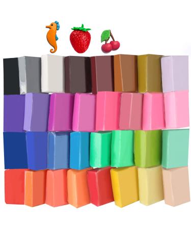 Super Valuable 32 Colors Small Block Polymer Clay Set Oven Bake Clay  Tomorotec Non-Toxic Molding DIY Clay Oven Baking Clay for Kids  Artists (Softer)