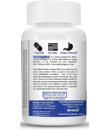 NAC (N-Acetyl L-Cysteine) 600mg - 30 Capsules - Buy Online on SooperMarket.com